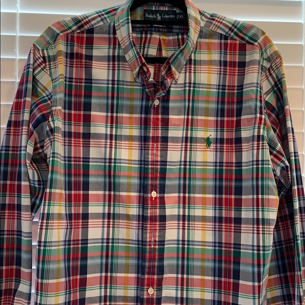 Tricolored Ralph Lauren custom fit button down